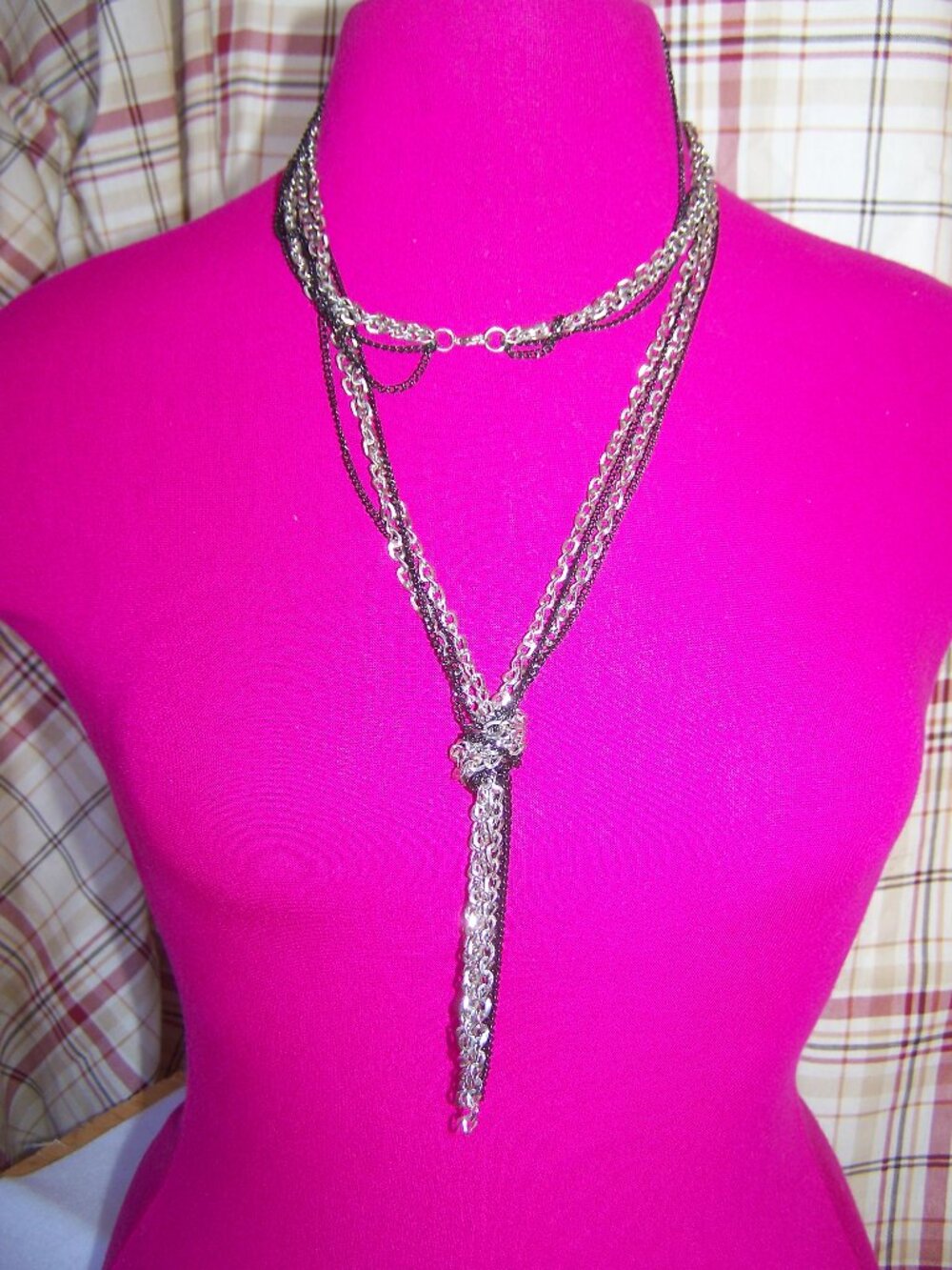 Black Tassel Multi-Strand Necklace